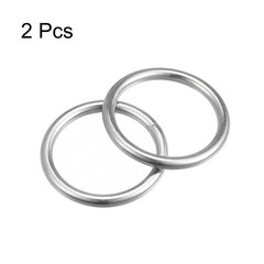 2pcs 316 Stainless Steel Round Ring Welded O-Rings 30mm(1.18″) ID 4mm Thick