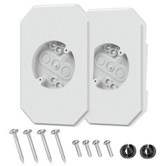 2-Pack White Vinyl Siding Lamp Mounting Blocks Kit 4-1/2 double lap rectangle lg