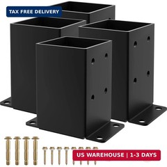 4×4 Post Base 4PCS, Inner Size 3.5×3.5 Inch Fence Post Anchor, Rust-Proof Heavy