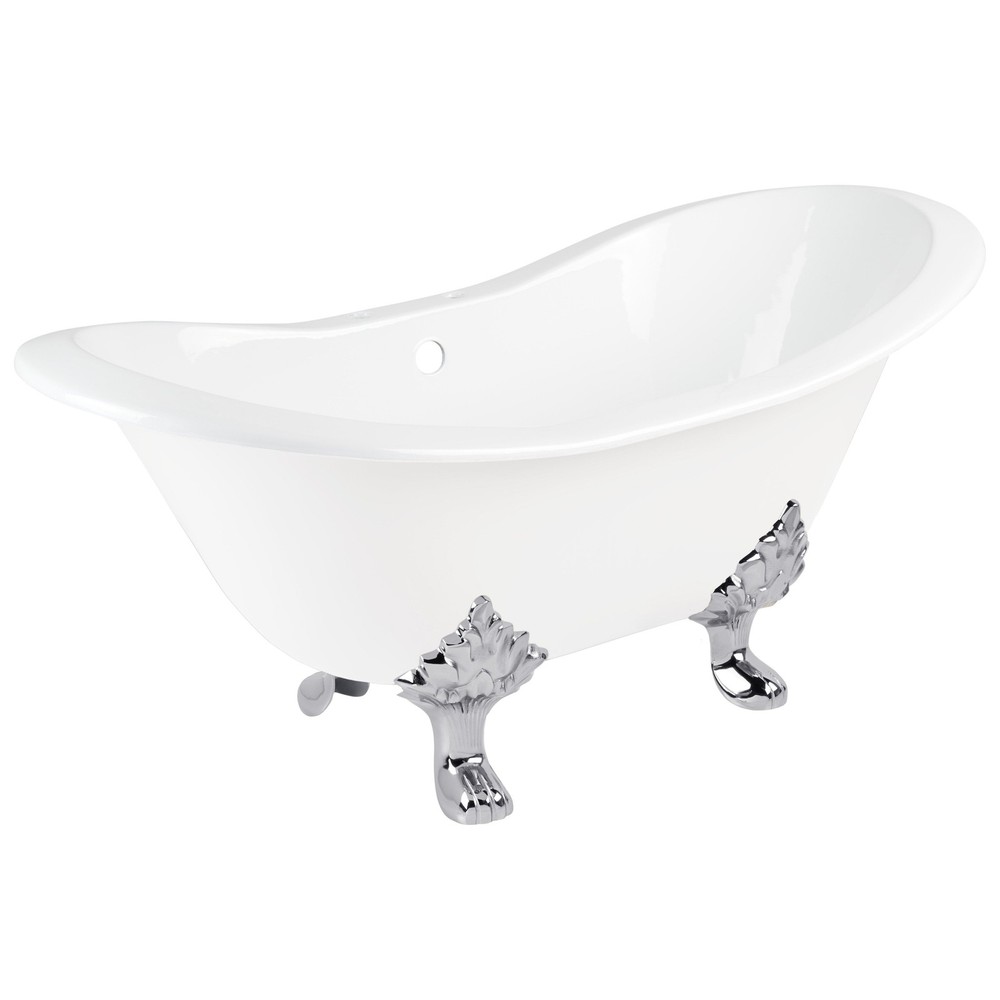 1549x770x610mm (60.98×30.31×24.02″) Cast Iron Clawfoot Bathtub – Tap Deck/Rim