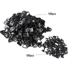 100 Pcs Small D-ring Picture Hangers with Screws Metal Frame Hooks Hardware | Eb