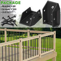 50 Pcs Heavy-Duty ADC-12 Aluminum 2X4 (Actual 1 ½” X 3 ½”) Deck Railing Bracket
