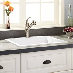 Single bowl Drop-in Sink-Granite Composite-23-5/8″x20-1/16″x7-7/8″-No Overflow,