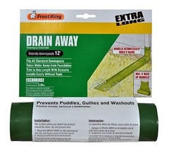 Frost King 12 Foot Standard Plastic Downspout Extender Drain Away Extension Pipe