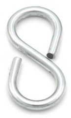 Hanging Closed Style S Hook- Zinc Plated Steel Chain & Rope Fitting -Select Size