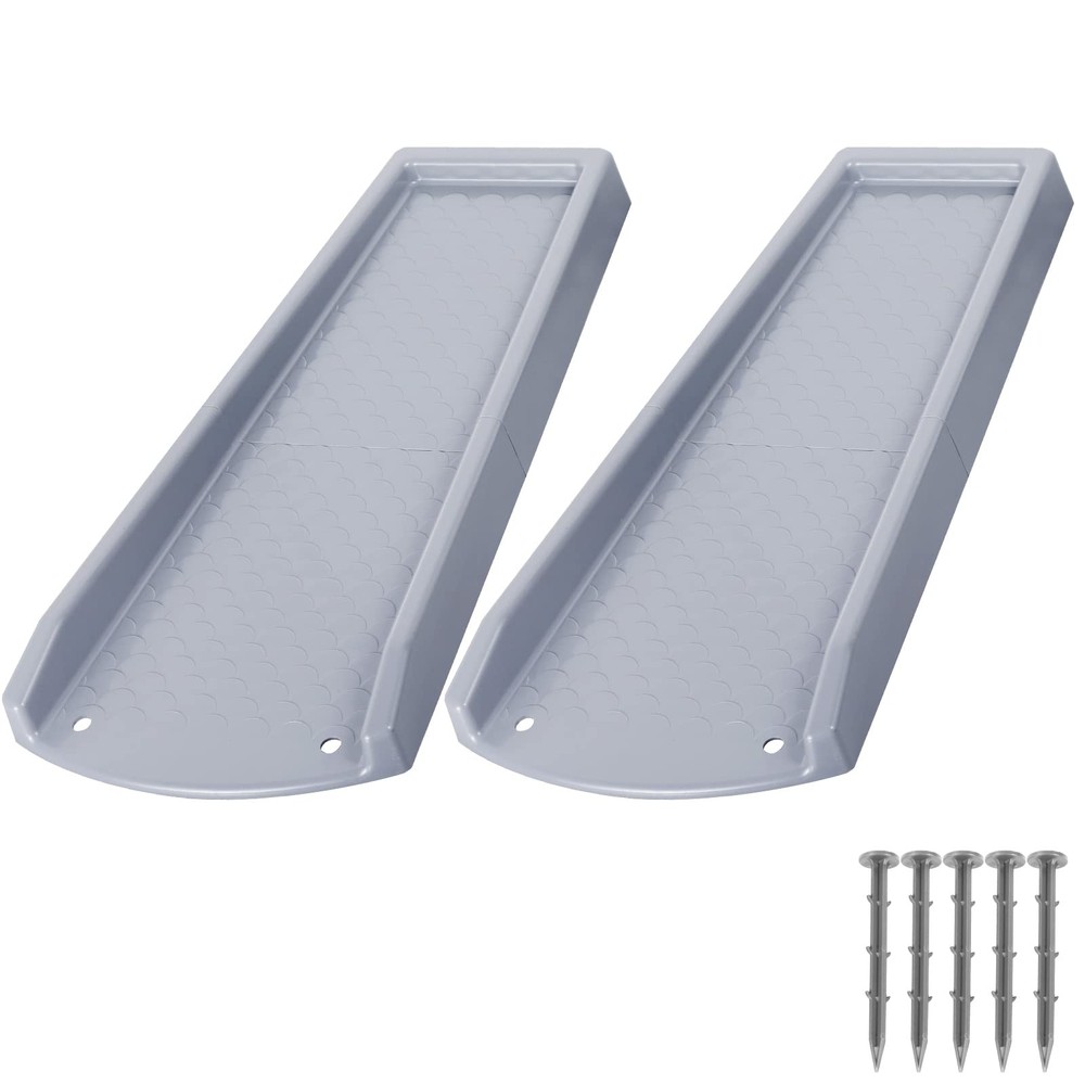 plusgutter Rain Gutter Downspout Splash Block, Gray