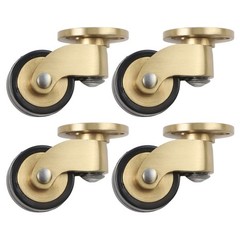 4pcs 360 Degree Brass Casters Furniture Silent Bearing Wheels