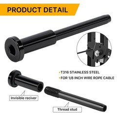 50 Pack 1/8″ Black T316 Stainless Steel Invisible Cable Railing