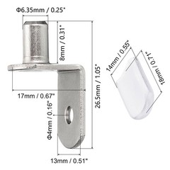 50 Pcs Shelf Support Pegs, 1/4 Inch (6.35mm) Metal Shelf Pins for Wood Shelve…