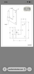 New York Style Black Shutter Hinge Set 1 1/2” Offset HR-112-LH SOUTHERN SHUTTER