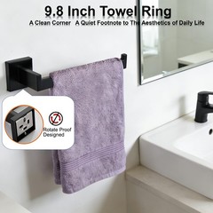 Taun Bathroom Hardware Set 5 Piece Matte Black Bathroom Accessories Set Sus304