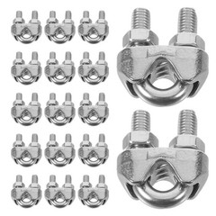 20 Pcs Cable Jacket Set Wire Rope Clip Clamp Steel Clips Small Clamps
