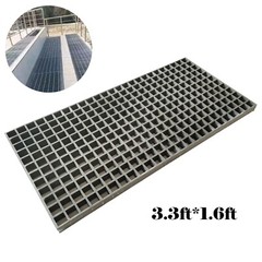 3.3ft*1.6ft（39.4″*19″）Gray Fiberglass FRP Grating Sewer Grid Fence Parking Lot