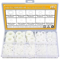Sutemribor 640-Piece 8-Size M2, M2.5, M3, M4, M5, M6, M8, M10, White Nylon