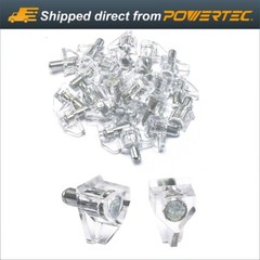 POWERTEC QP1501 25pcs Support Bracket Shelf Pins 5mm-Clear, Plastic Support