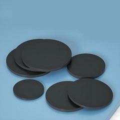 Black PVC Round Plastic Pads Disc Sheet-Hard Plastic Plate-Various Thickn & Size