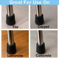 Softtouch 3/4 Round Non-Marking Rubber Slip-On Chair Leg Tips Nonslip