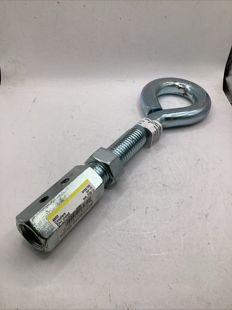 Hardware Essentials 853303 Eye Bolt w/ Nut Zinc-Plated Steel w/Coupler N182-725