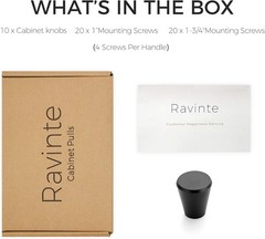 Ravinte 10 Pack 3/4 inch Kitchen Cabinet Knobs Drawer Dresser Black