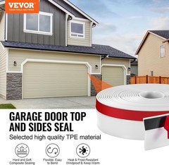 VEVOR Garage Door Seal Top and Sides Strip, 34 FT Universal 34 FT, White