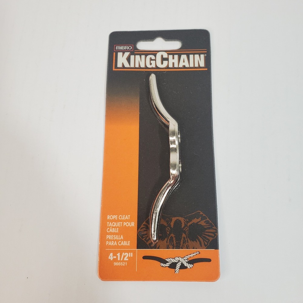 KingChain 4-1/2″ Wire Rope Cleat Silver Tone Part Number 966521 King Chain NEW
