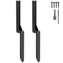 Fence Post Repair Stakes Kit – 1/8″ Thickened Carbon, Heavy Duty Fence Post A…