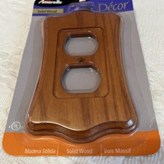 Vintage Outlet Cover Wallplate Amerelle Wood Medium Oak 1 Duplex New