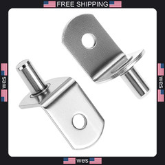 QWORK 100 pcs shelf support pegs 5mm L-shaped steel cabinet shelf pins silver