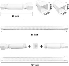 2 Pack Rain Gutter Downspout Extensions, Upgraded Flexible Drain Down Spout E…