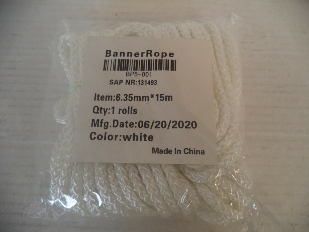 White Unbranded 6.35mm *15m Banner Rope BP5-001