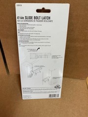 Ace Gate Door 5299128 4-1/8″ Slide Bolt Latch Black Lockable
