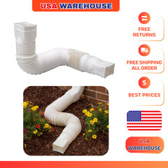 Flex A Spout 55 In. White Vinyl Downspout Extension , Amerimax Flexible Home X