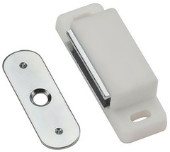 Magnetic Cabinet Catch, Aluminum Case, White – N149-898
