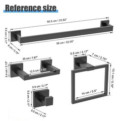 Turs 10-Piece Bathroom Hardware Accessories Set Matte Black Towel Bar Holder