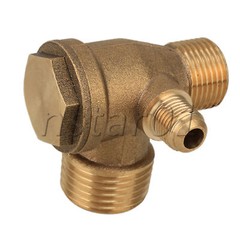 3-Way Male Thread Air Compressor Check Valve 1/2″ x 3/8″ x 1/8″ Set of 2 Yellow