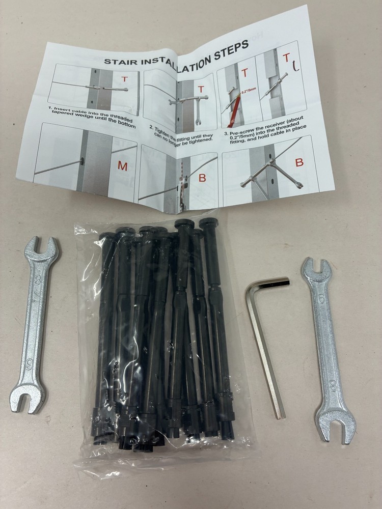 Black Swageless Invisible Cable Railing Kit ~10 pack 1/8″~ NEW