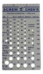 Screw Chek’r SAE/ Inch Screw Thread Size Gauge, 1 to 5/16, 1/8 Inch Heavy Gauge