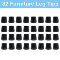 Softtouch 3/4 Round Non-Marking Rubber Slip-On Chair Leg Tips Nonslip