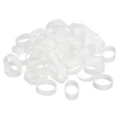 100 Pcs 1 1/4″ Flat White Silicone Rubber Bands Rings Non-slip