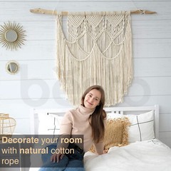 Heavy Duty Cotton Rope Washing Line Natural Braided Twisted Sash Cord Twine Rope