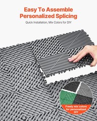 Interlocking Drainage Mat, 12” x 12” Modular Interlocking Cushion, 55 Pcs Splici