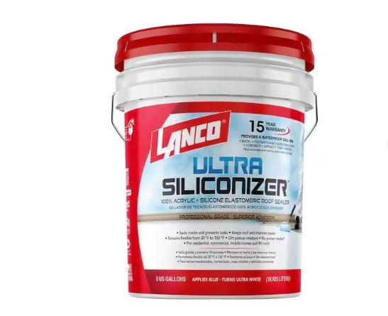 Ultra Siliconizer 5 Gal. 100% Acrylic Elastomeric White Reflective Roof Sealer
