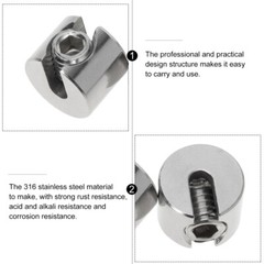 2 Pcs Stainless Steel Screw Clamp Wire Rope Clip Chuck Cable Saddle Fastener