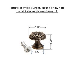 dophee 5Pcs Antique Brass Little Knobs, Small Round Small, Bronze