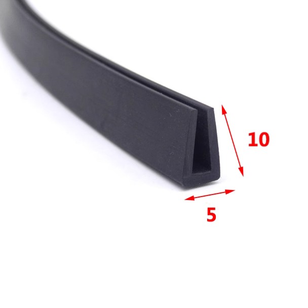 1M Rubber U Channel Edging Edge Trim Seal Square Protection 1~2mm
