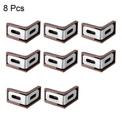 29x29mm Cabinet Cupboard Shelf Corner Brace Plate Right Angle Brown 8 pcs