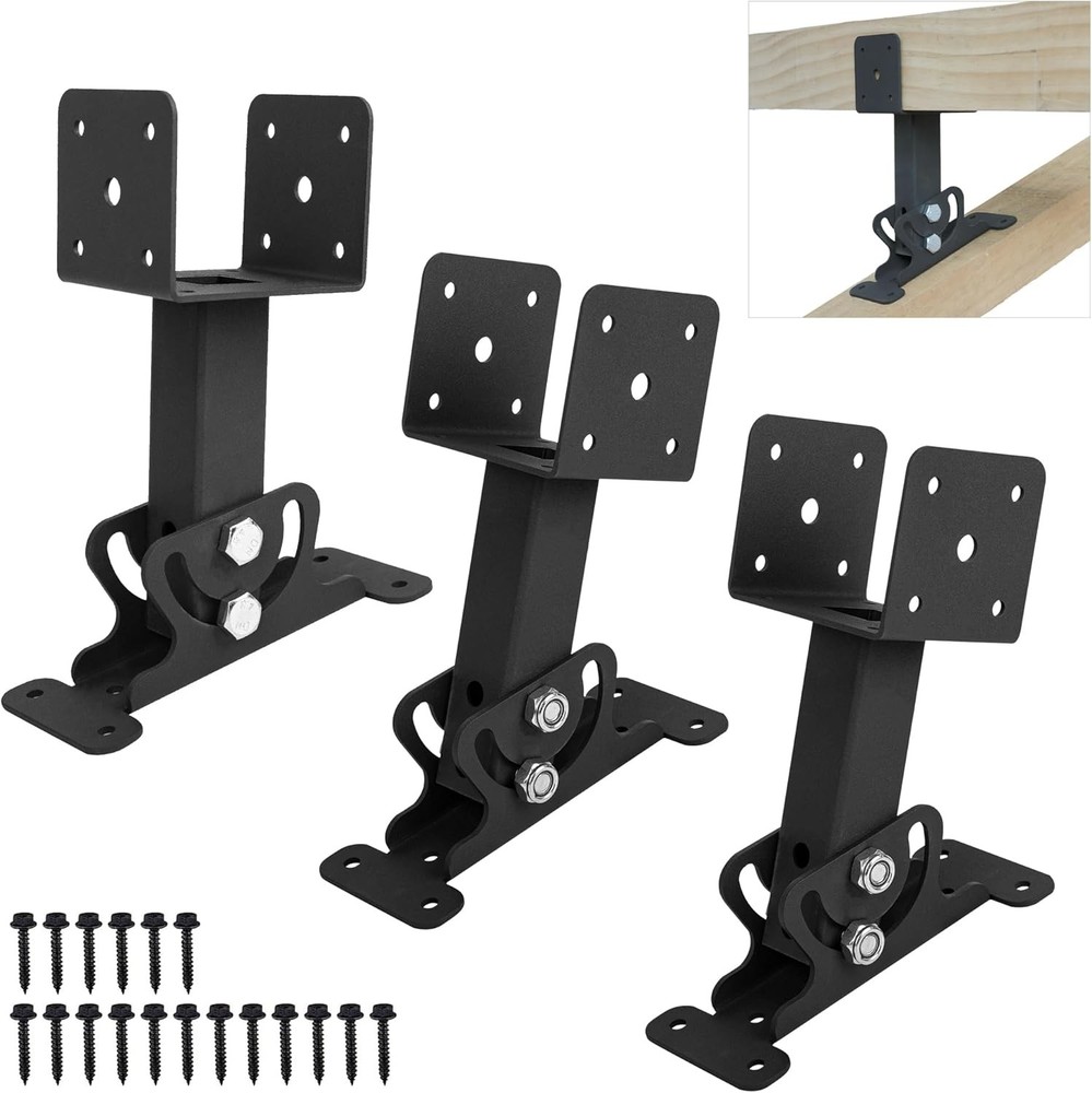 3PCS Roof Riser Brackets Kit Adjustable Pergola Beam 3.5 Post
