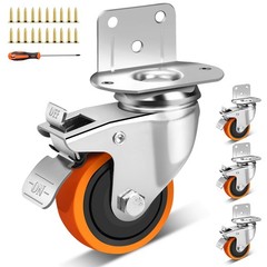 3 Inch Side Mount Casters Set of 4, L-Shape Heavy Duty Plate Caster Wheels 10…