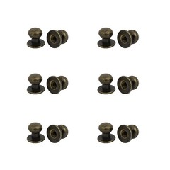 Antrader Mini Box Cabinet Knob Metal Round Head Pull Handle Bronze, 12pcs