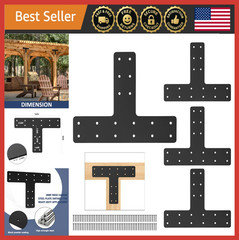 4 Pack T Post Brackets 14″x10″ for 4×4/6×6 Wood, Pergola, Truss Repair